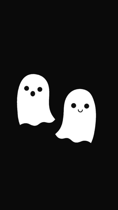 Милое приведение на черном фоне