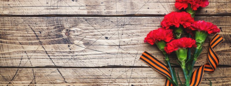 Георгиевская ленточка с гвоздикой