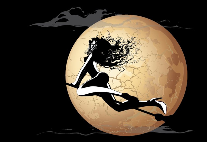 Ведьма на метле картинки