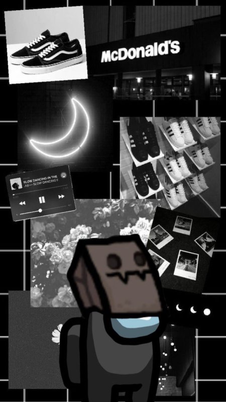 Коллаж черно белый Эстетика