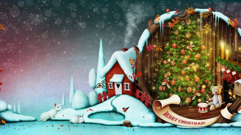 Сказочный новогодний фон