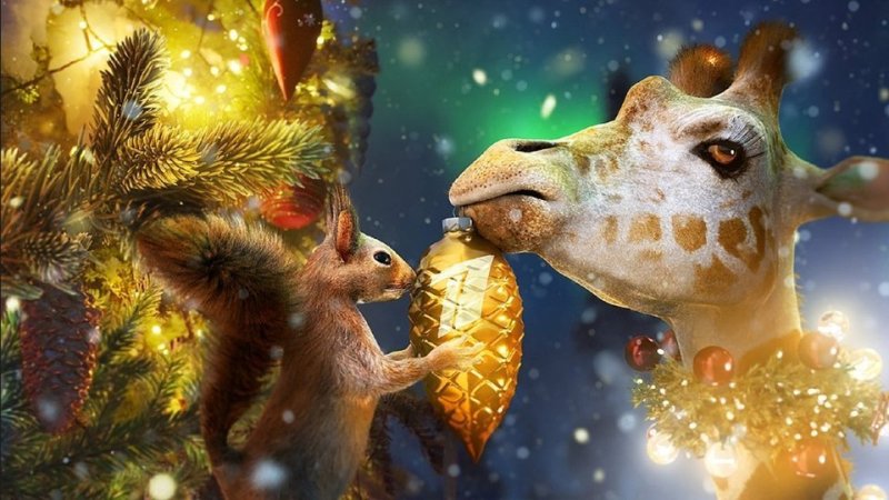 Жираф новый год