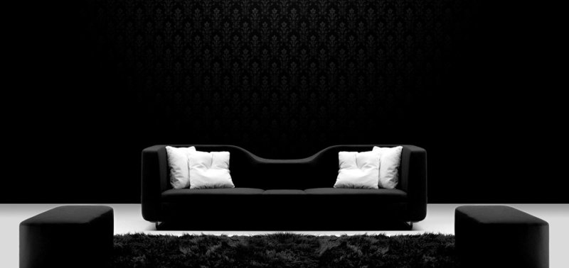 Черный фон интерьер