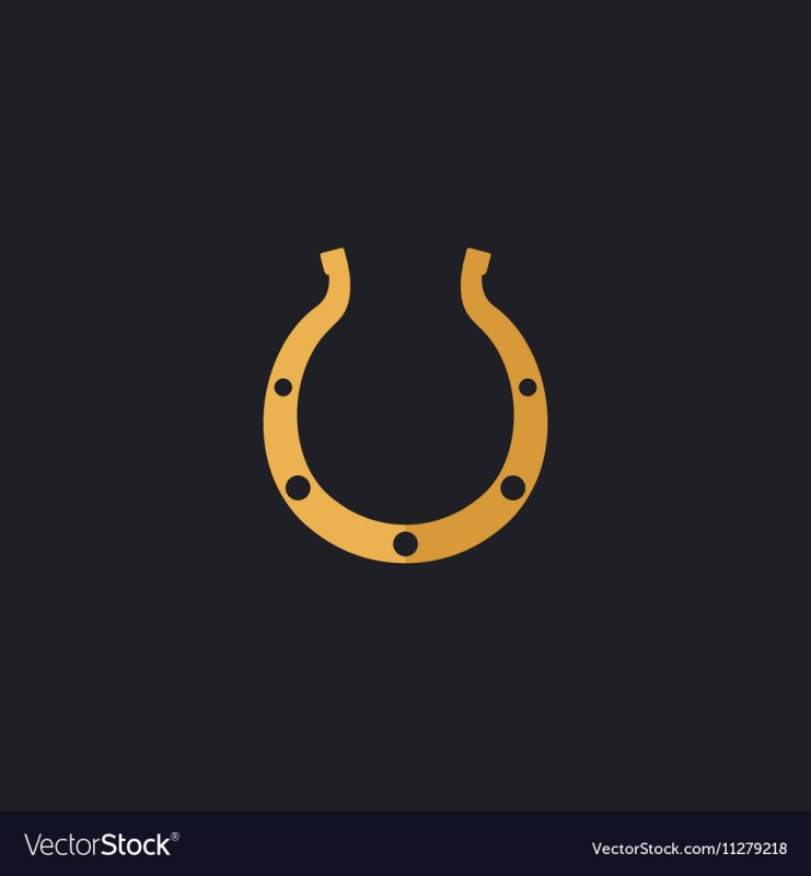 Золотая подкова на черном фоне