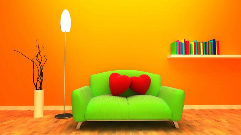 Яркие обои в комнату