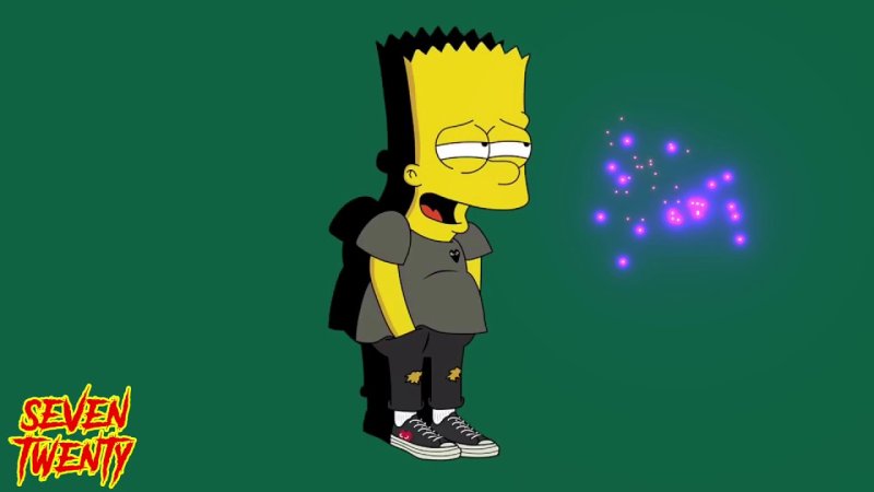 Барт симпсон на белом фоне