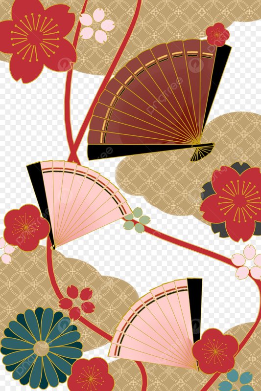 Японский веер рисунок