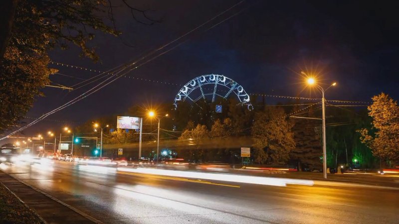 Проспект октября Уфа ночью