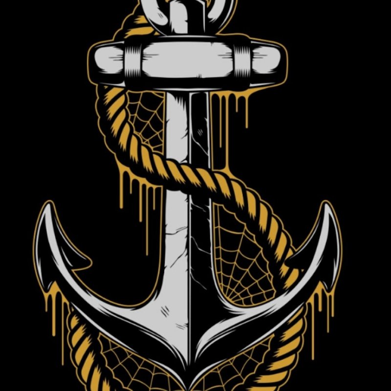 Якорь на черном фоне