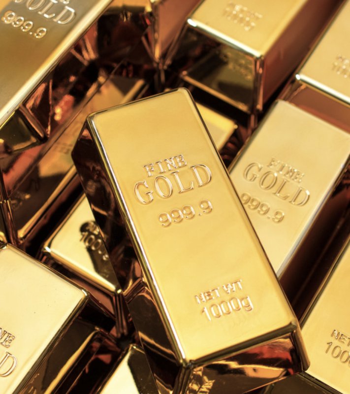 Золотой слиток красивый