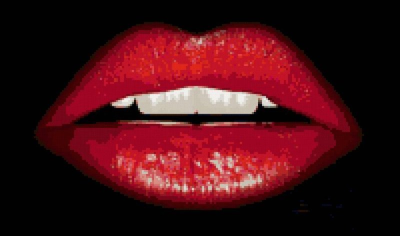 Красные губы на черном фоне