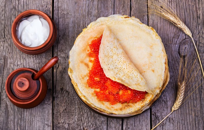 Блины сверху