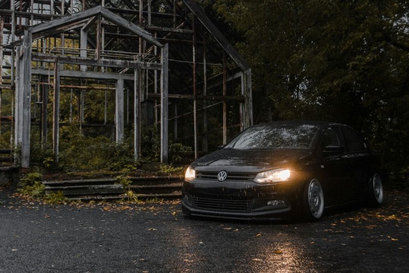 Фольксваген поло черный стенс