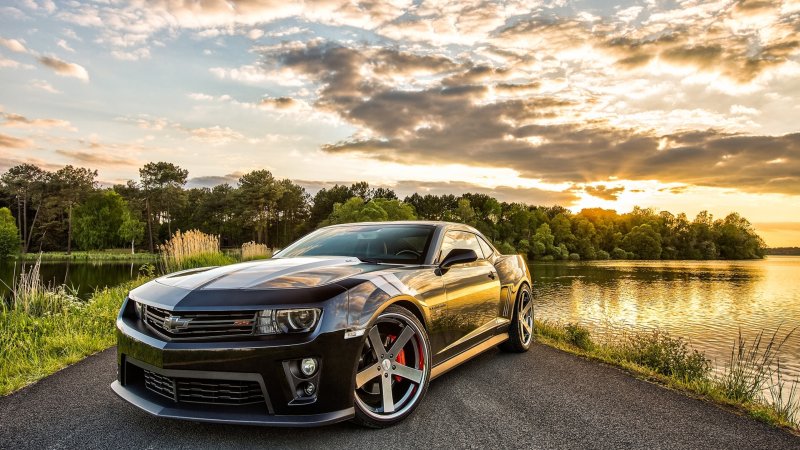 Шевроле Камаро черный 4k