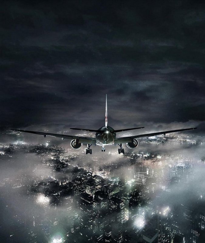 Самолет ночью