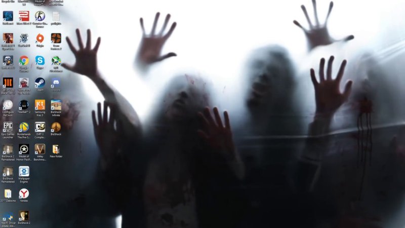 Зомби за стеклом на рабочий стол