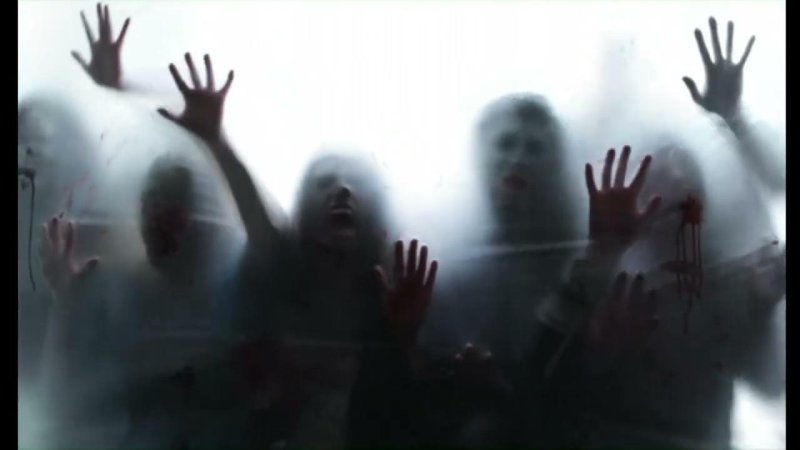 Обои на рабочий стол зомби за стеклом