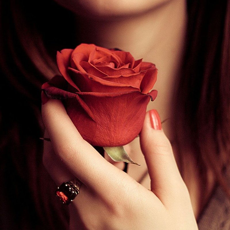 Женская рука с цветами