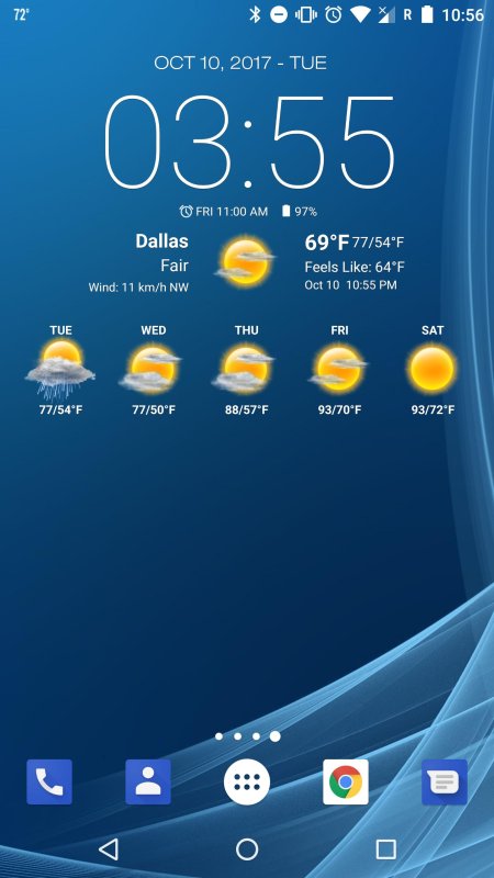 Виджет часы и погода