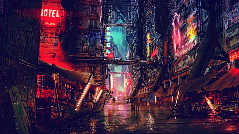 Cyberpunk фон 4к