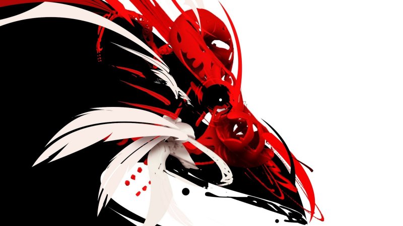 Красно белая абстракция