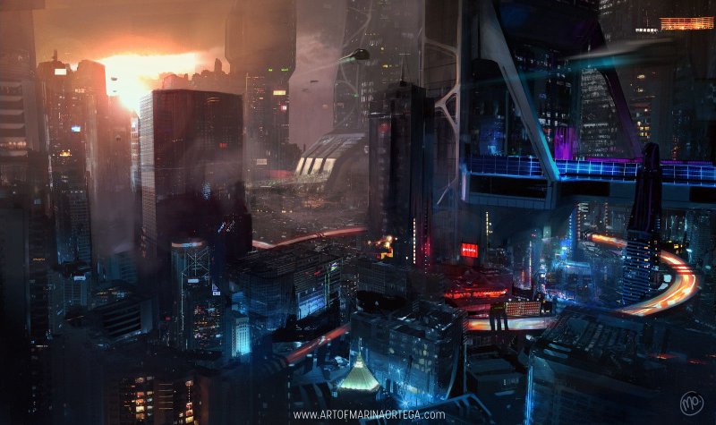 Киберпанк 2077 город