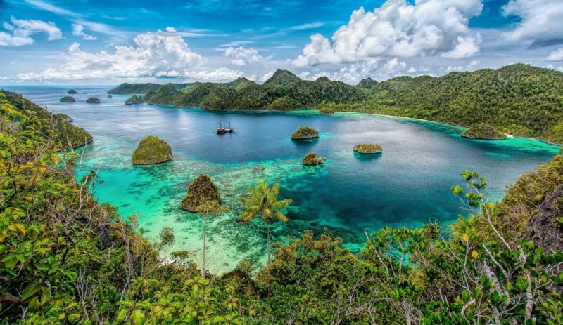 Бухта Индонезии голубая Лагуна