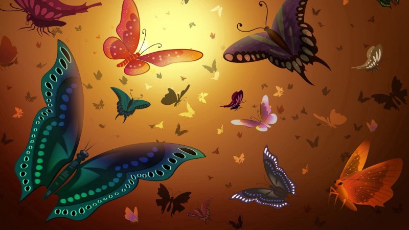 Красивый фон с бабочками