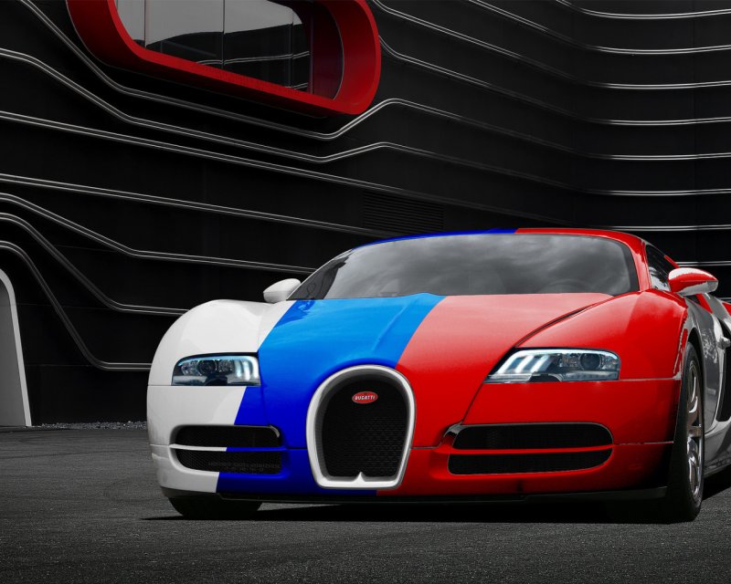 Бугатти Вейрон красно белый