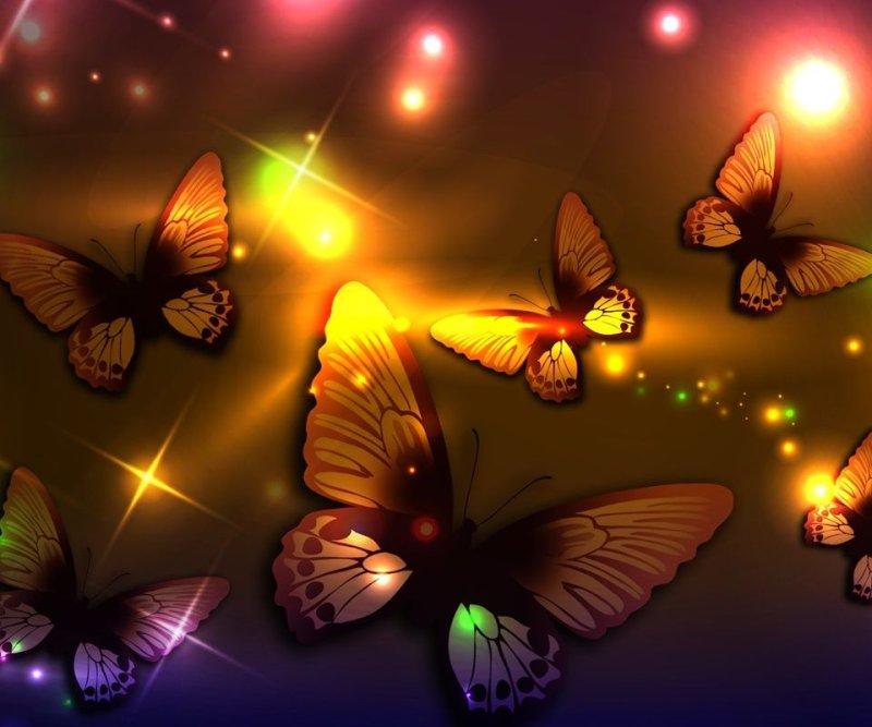 Бабочки на черном фоне