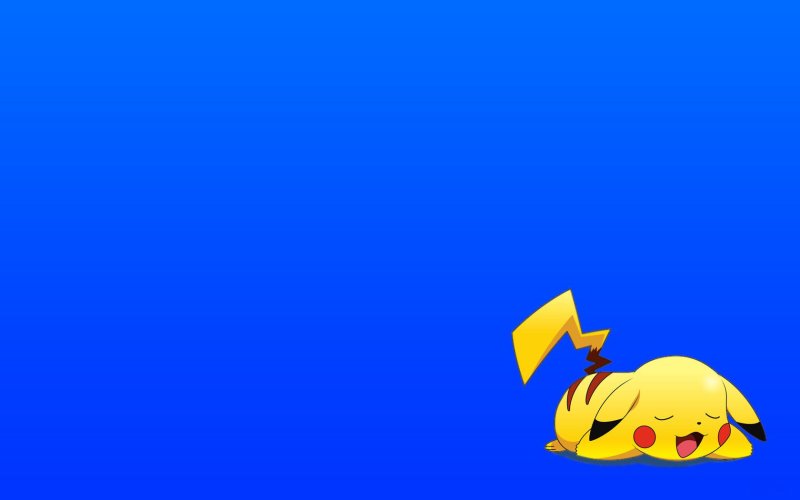 Пикачу на синем фоне