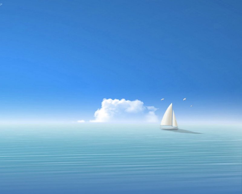 Парусник в море