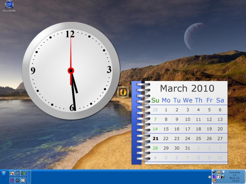 Обои с календарем и часами