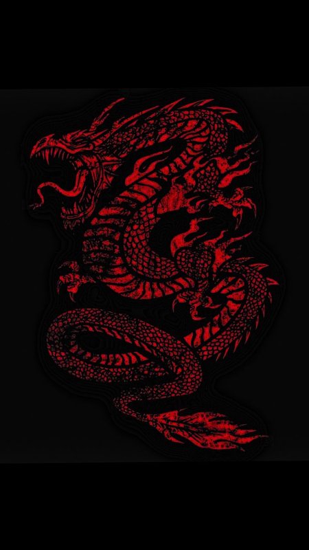 Китайский дракон на черном фоне