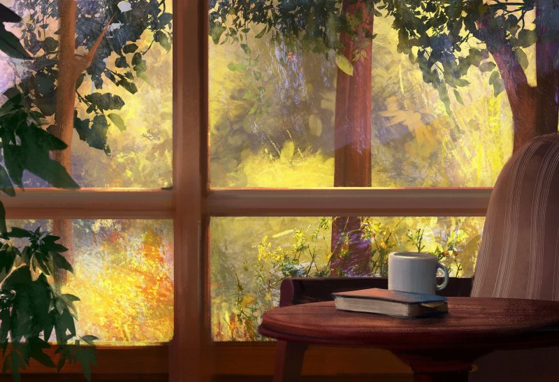 Фотообои открытое окно на природу