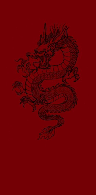 Красный японский дракон