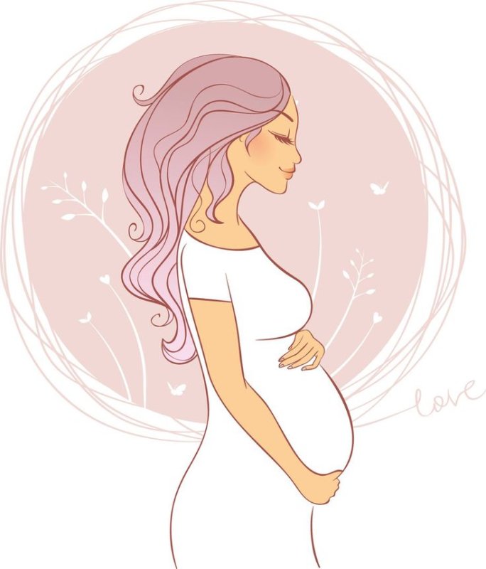 Беременная нарисованная