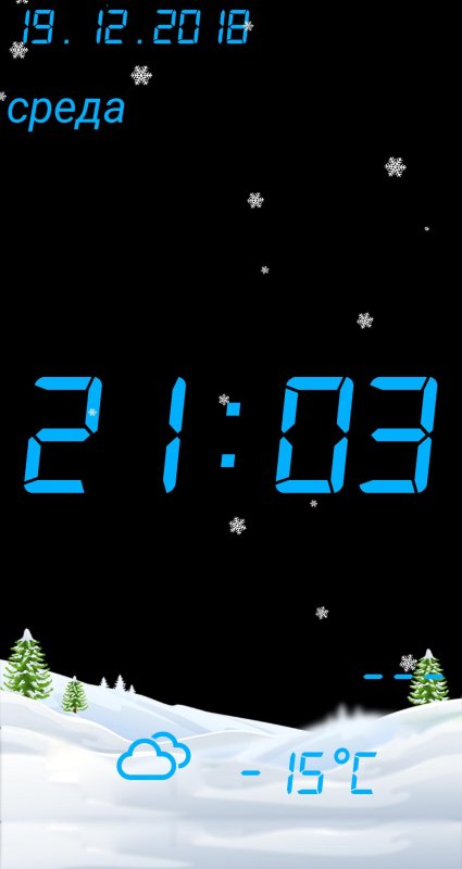 Цифровые часы на экран
