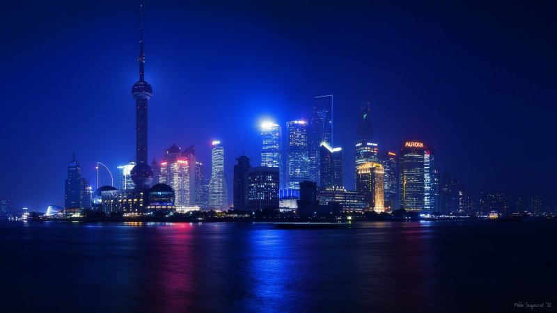 Китай ночной Шанхай