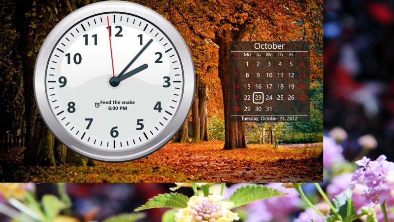 Виджет с часами и календарем