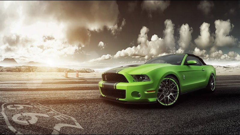 Mustang Ford Shelby gt500 зеленый