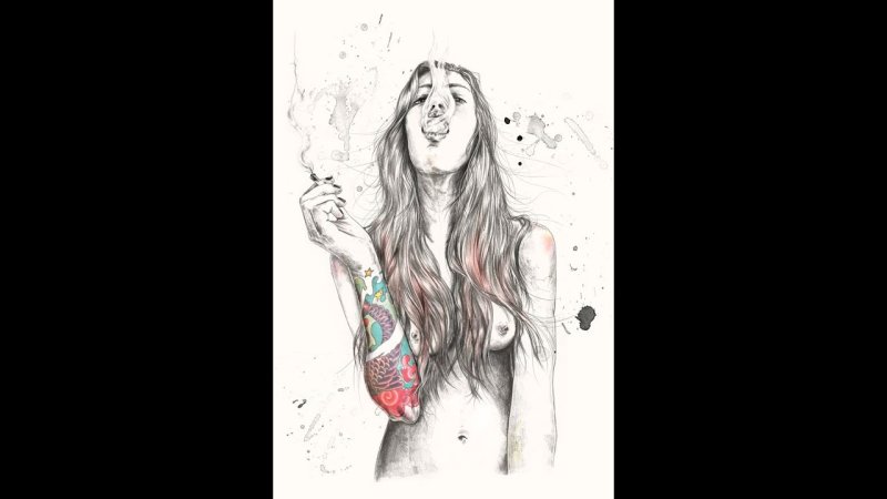 Обои девушка рисунок