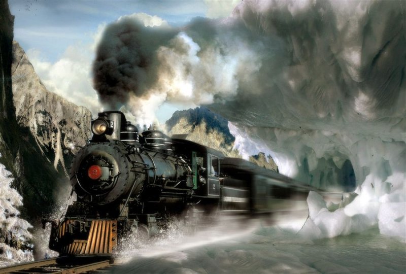 Паровоз мчится