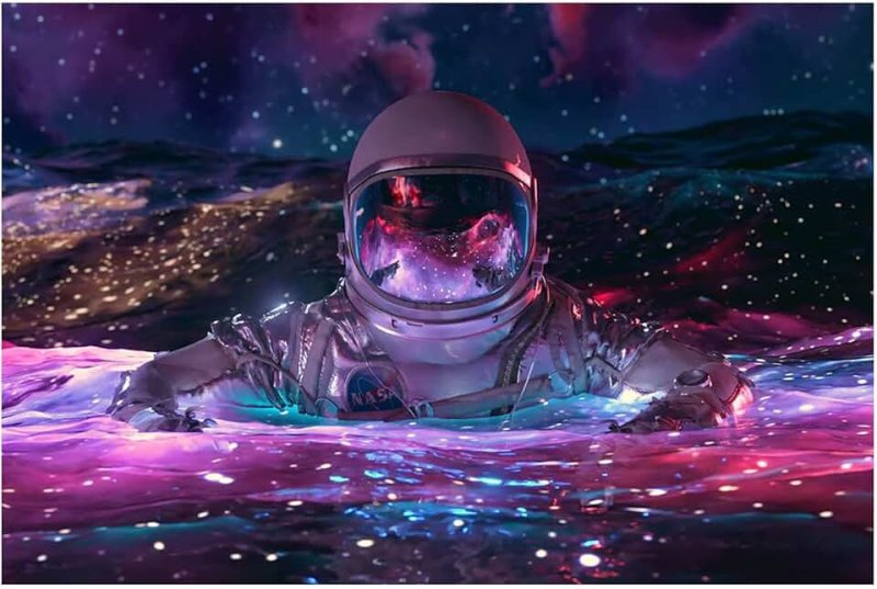 Космонавт в космосе арт