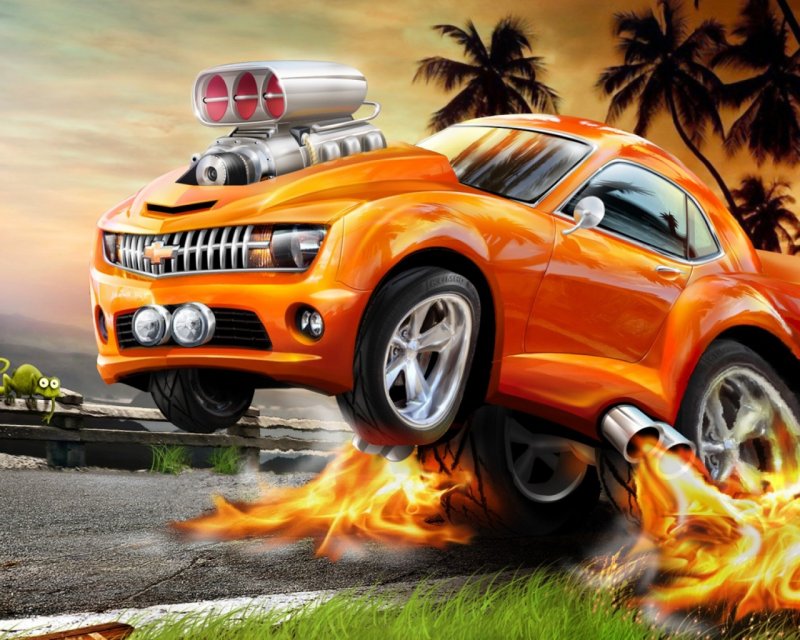 Хот Вилс оранжевая машинка