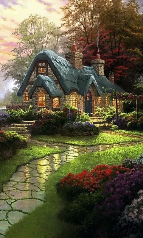 Картины домики Томаса Кинкейда