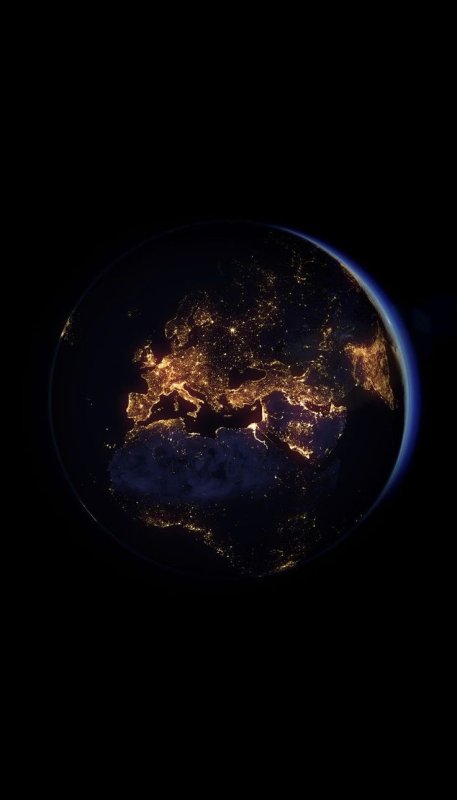 Земля с космоса ночью