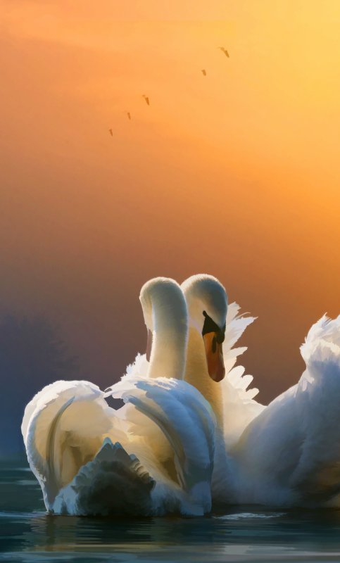 Заставка лебеди