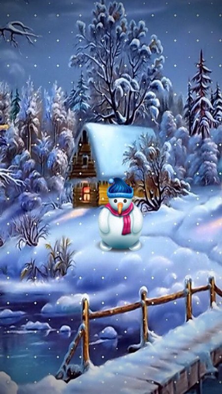 Зимний новогодний пейзаж