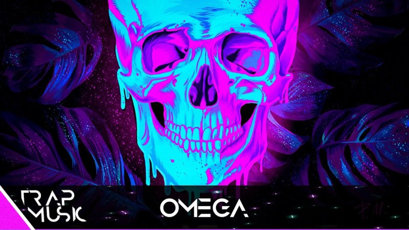 Неоновый фиолетовый череп